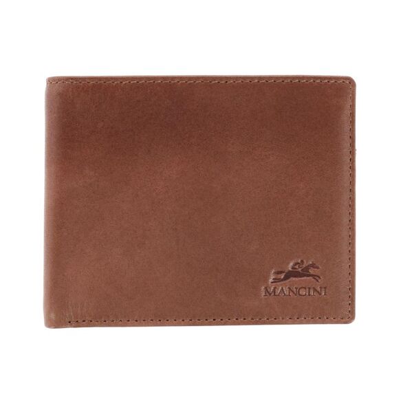 Mancini Men's Leather Bellagio RFID Bifold Wallet with Zipper Coin Pocket - Picture 1 of 5